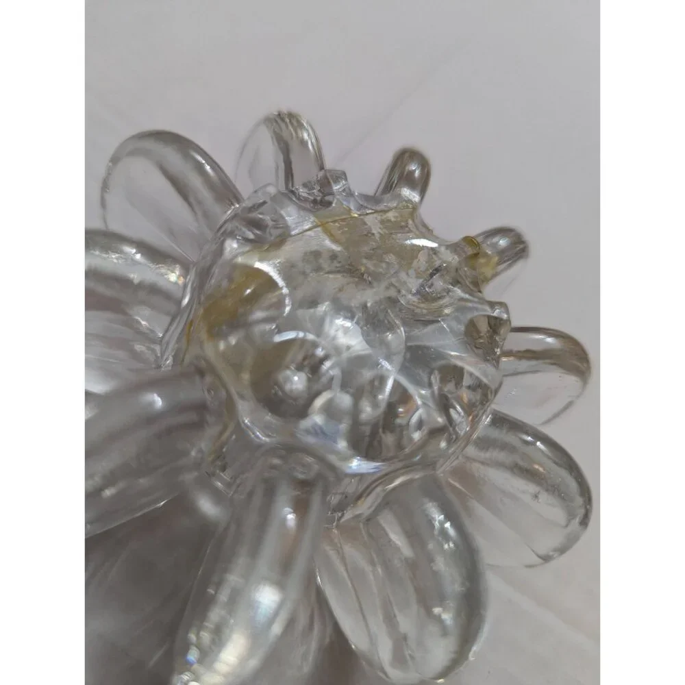 ROSENTHAL Glass MCM candle holder coin shape circle burst 4x4 inch ** PLS READ**